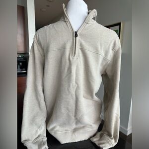 Arrow Zip-Up Mock Sweater | Light Tan | Men’s Medium